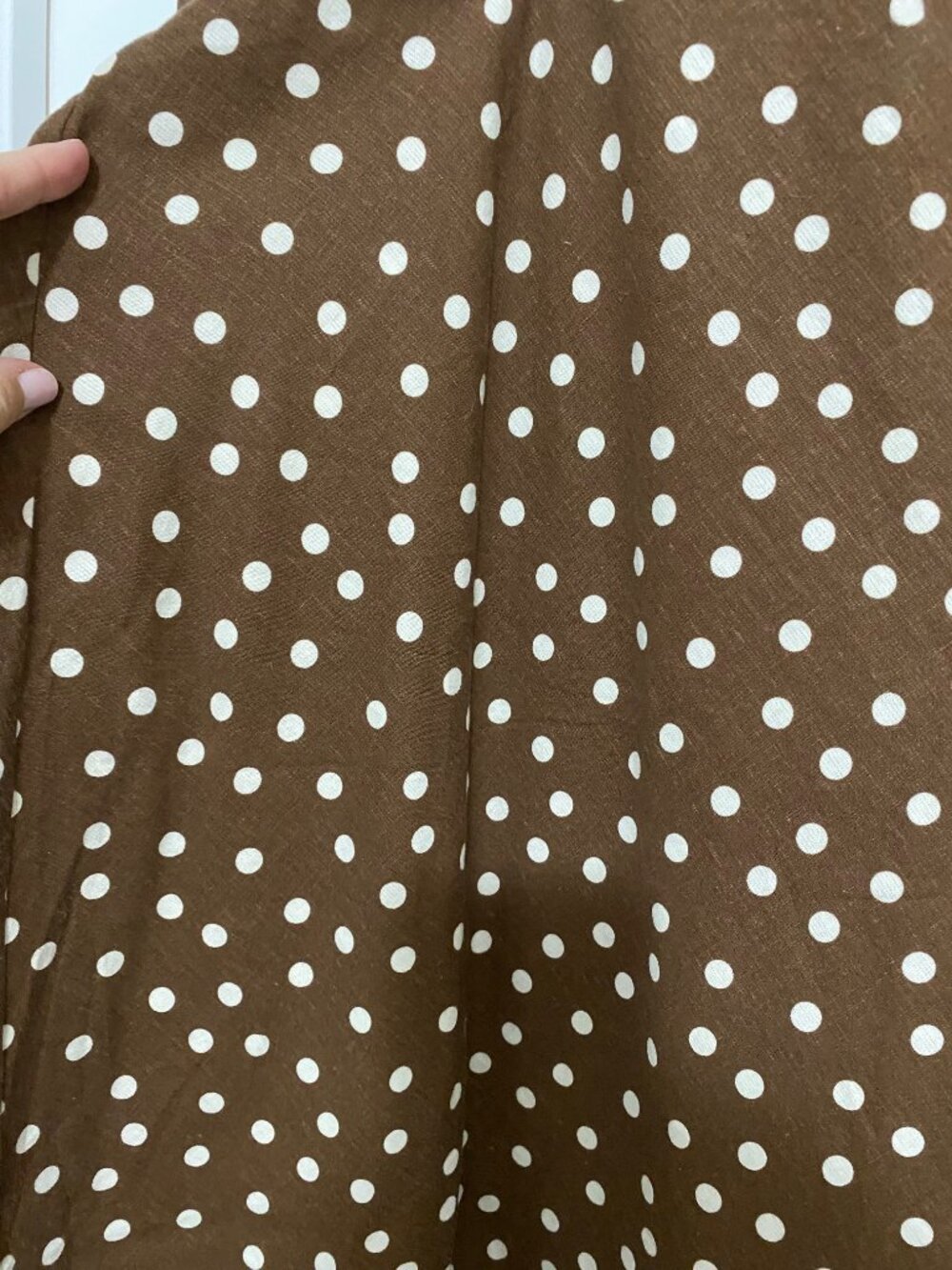 Brown Polka Dot Linen Blend Gap Skirt XXL - Picture 4 of 7